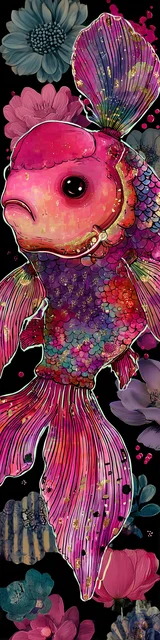 Free printable fish bookmark featuring cartoonish fish